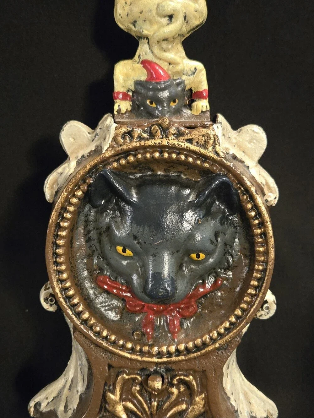 Antique Cat And Mouse Cast Iron Mechanical Bank